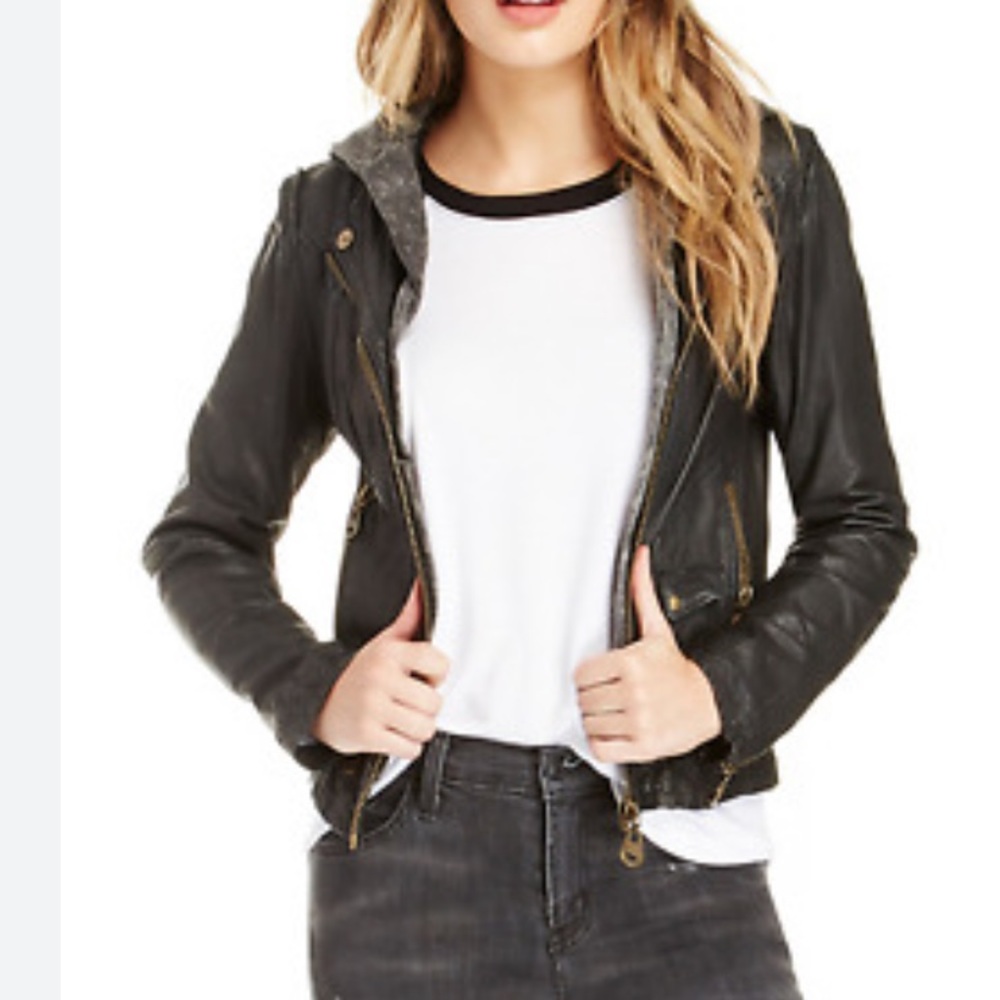 Free People Doma Leather Motto Jacket